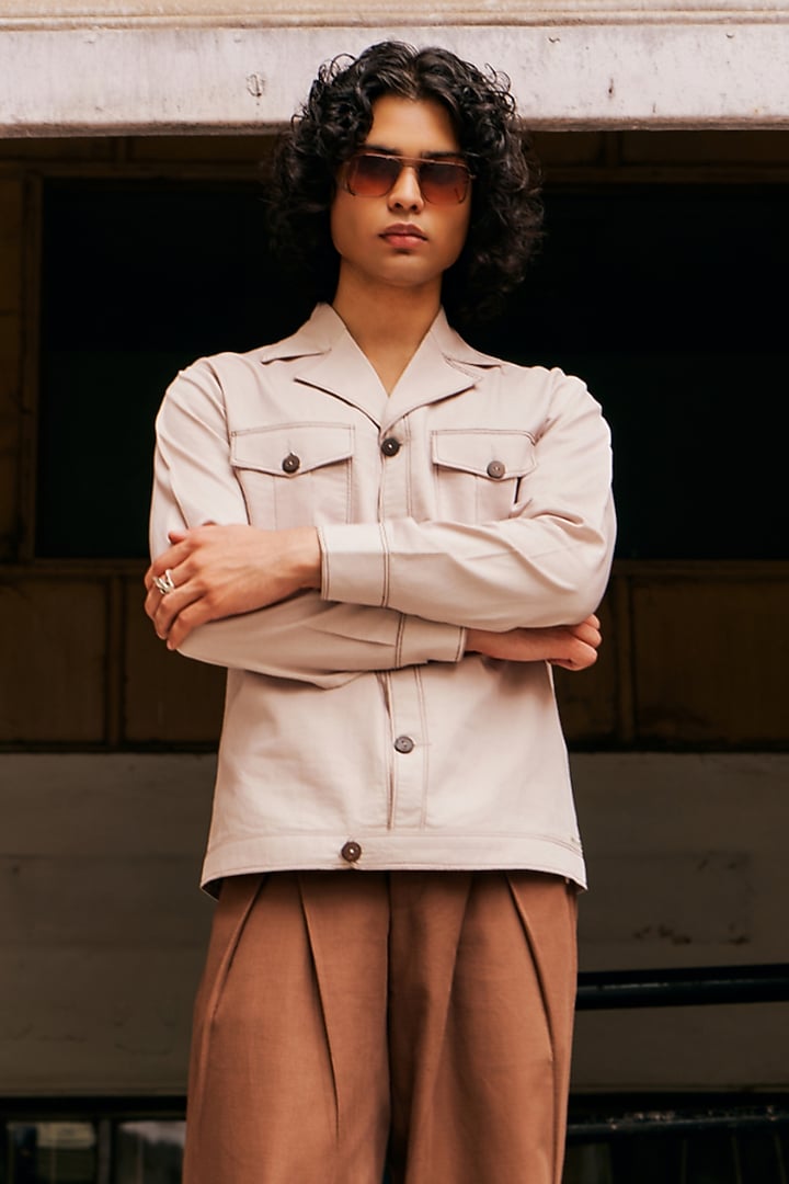 Brown Linen Blend Co-Ord Set by Not So Couture at Pernia's Pop Up Shop