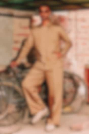 Antelope-Colored Linen Blend Shacket Set by Not So Couture at Pernia's Pop Up Shop