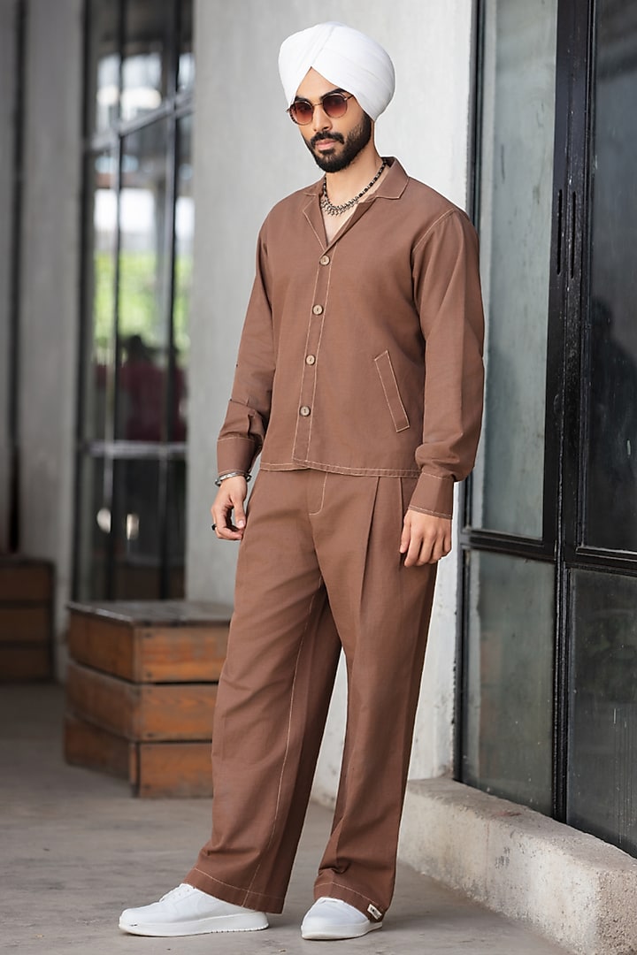 Brown Linen Co-Ord Set by Not So Couture at Pernia's Pop Up Shop