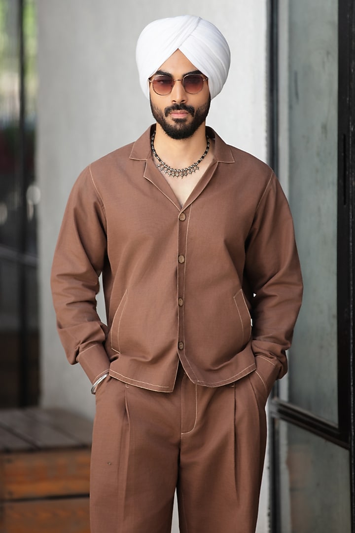 Brown Linen Co-Ord Set by Not So Couture at Pernia's Pop Up Shop