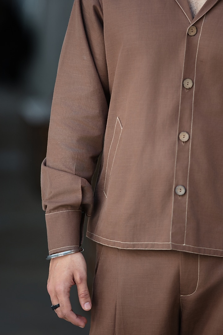 Brown Linen Co-Ord Set by Not So Couture at Pernia's Pop Up Shop