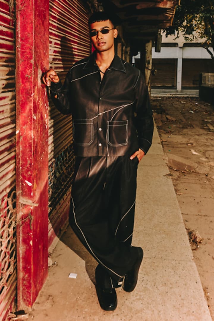 Black Linen Blend Co-Ord Set by Not So Couture at Pernia's Pop Up Shop