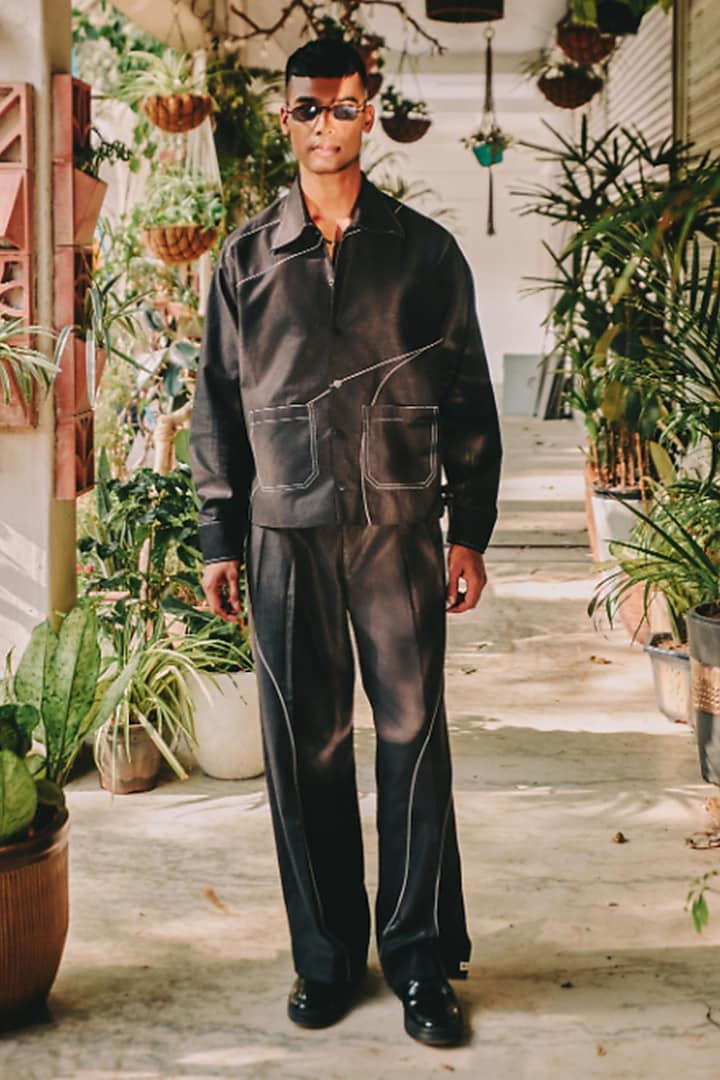 Black Linen Blend Co-Ord Set by Not So Couture at Pernia's Pop Up Shop