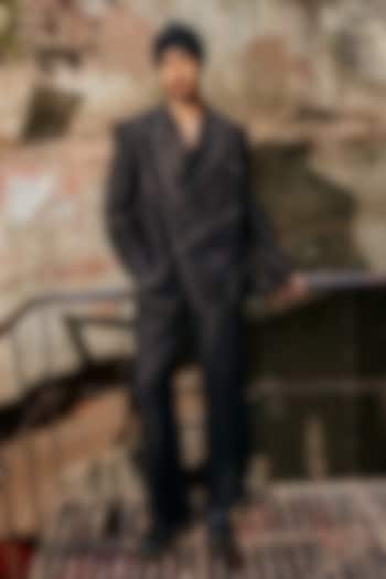 Black Linen Blend Oversized Blazer Set by Not So Couture at Pernia's Pop Up Shop