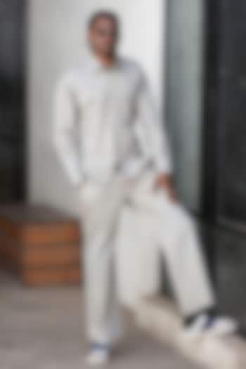 Grey Linen Blend Co-Ord Set by Not So Couture at Pernia's Pop Up Shop