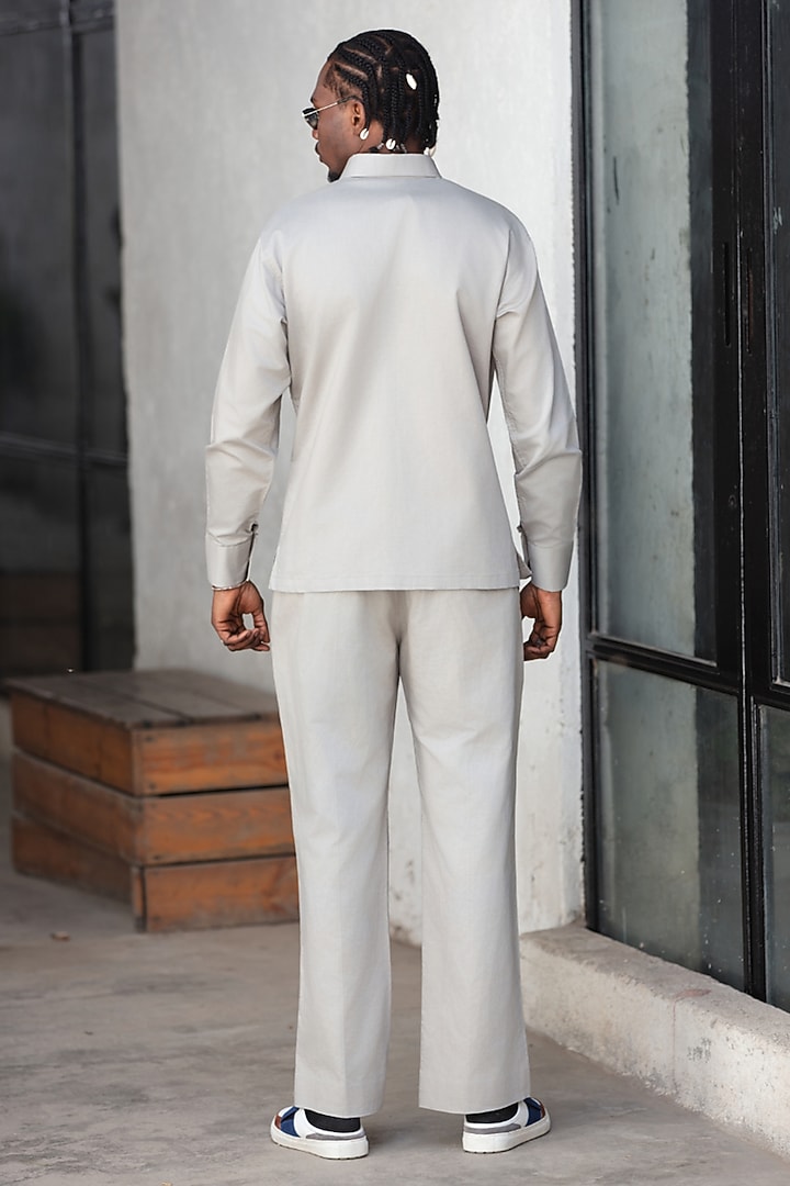 Grey Linen Blend Co-Ord Set by Not So Couture at Pernia's Pop Up Shop