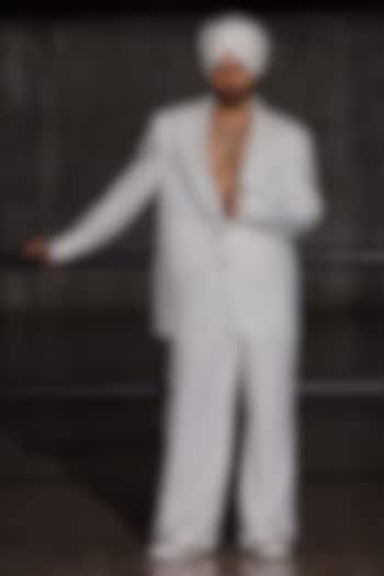 White Linen Blend Blazer Set by Not So Couture at Pernia's Pop Up Shop