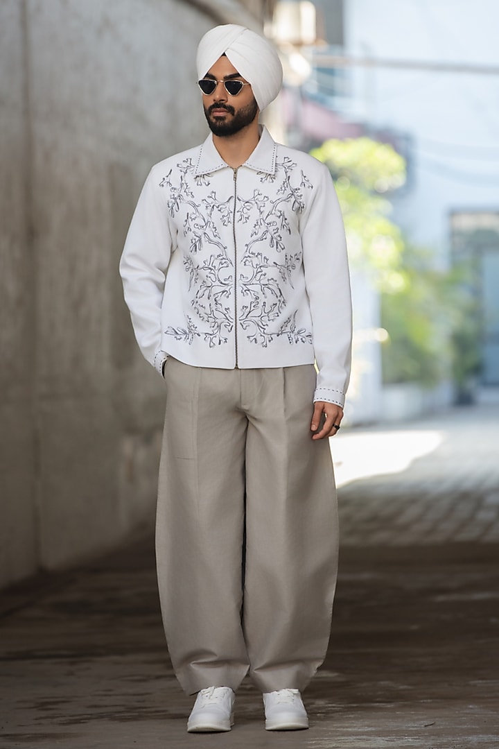 Grey Linen Blend Pant Set by Not So Couture at Pernia's Pop Up Shop