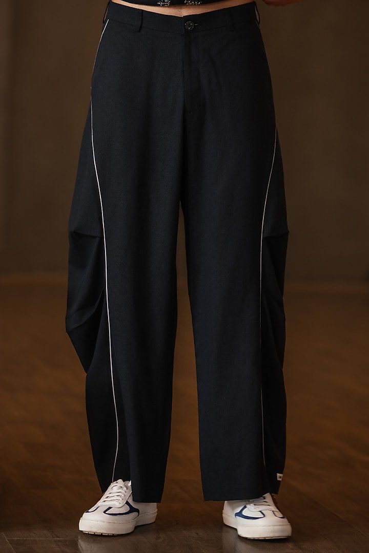 Navy Blue Linen Blend Co-Ord Set by Not So Couture at Pernia's Pop Up Shop