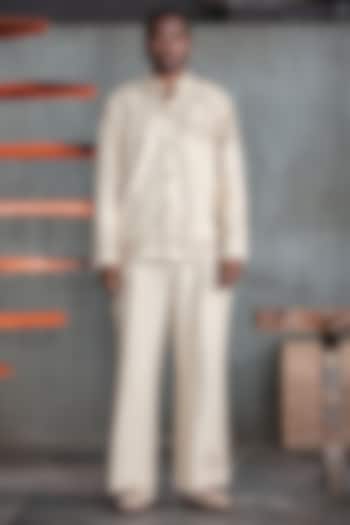 Beige Cotton Flex Co-Ord Set by Not So Couture at Pernia's Pop Up Shop