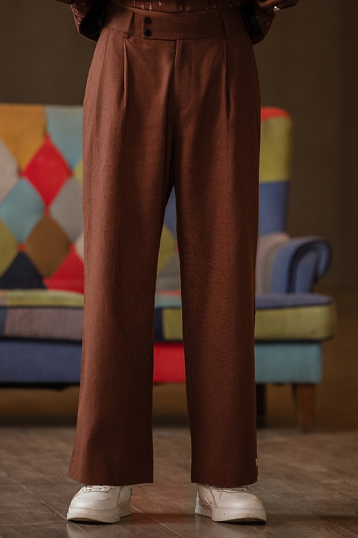 Brown Linen Blend Co-Ord Set by Not So Couture at Pernia's Pop Up Shop