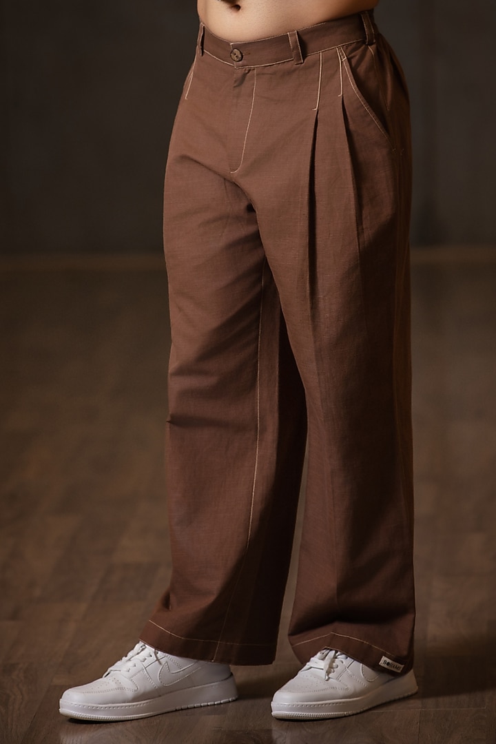 Mauve Linen Blend Embroidered Jacket Set by Not So Couture at Pernia's Pop Up Shop