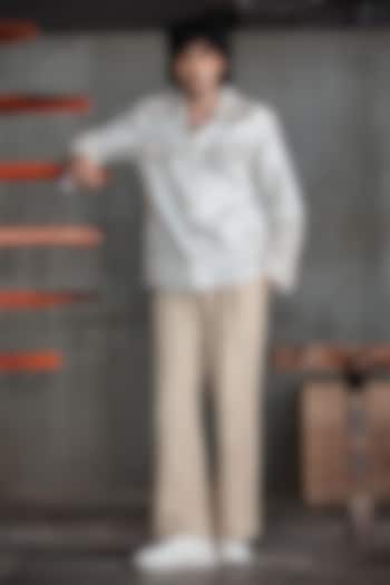 Beige Cotton Pant Set by Not So Couture at Pernia's Pop Up Shop