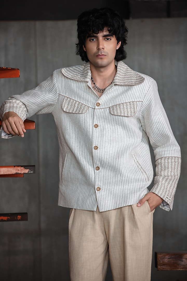 Beige Cotton Pant Set by Not So Couture at Pernia's Pop Up Shop