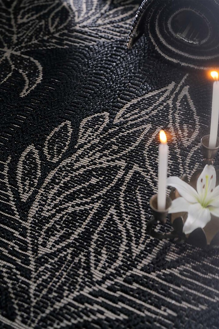 Black & Grey Sisal Floral Carpet by Neytt Homes at Pernia's Pop Up Shop