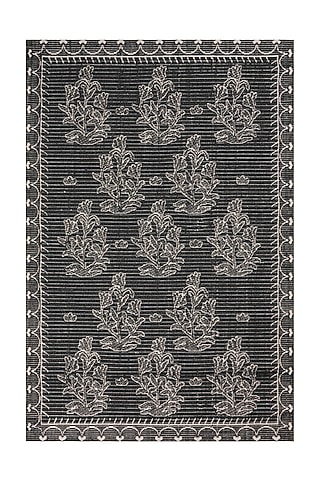 Black & Grey Sisal Floral Carpet by Neytt Homes