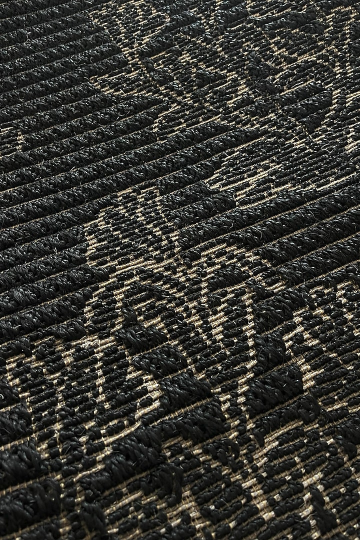 Black & Grey Sisal Floral Carpet by Neytt Homes at Pernia's Pop Up Shop