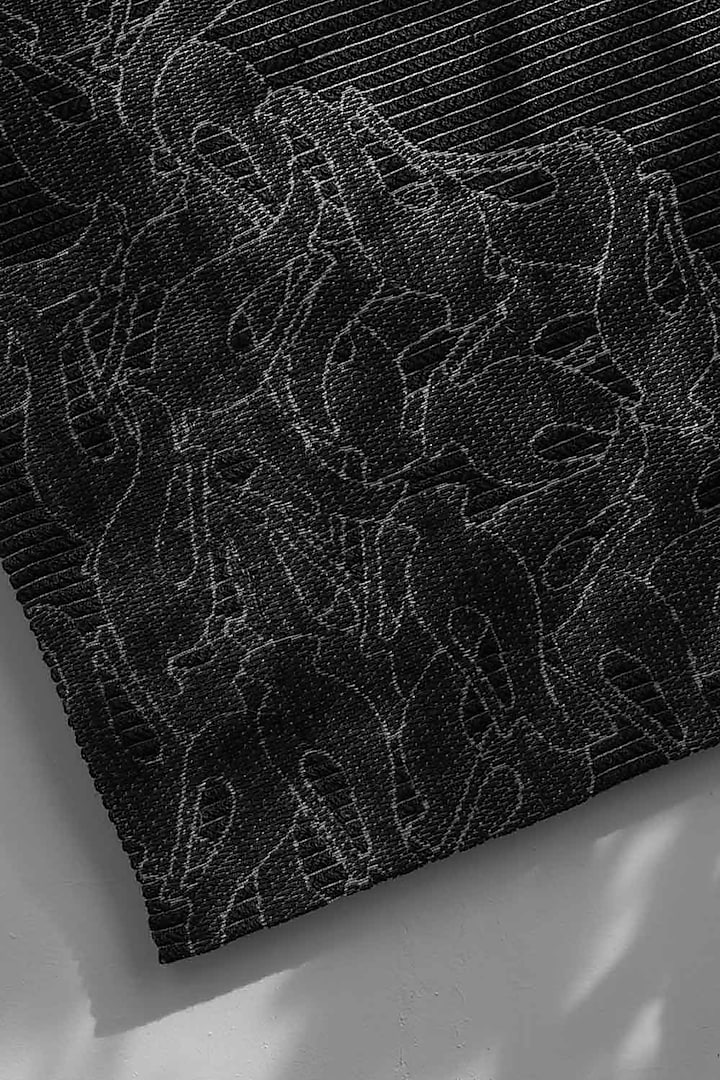 Black & Grey Sisal Floral Carpet by Neytt Homes at Pernia's Pop Up Shop