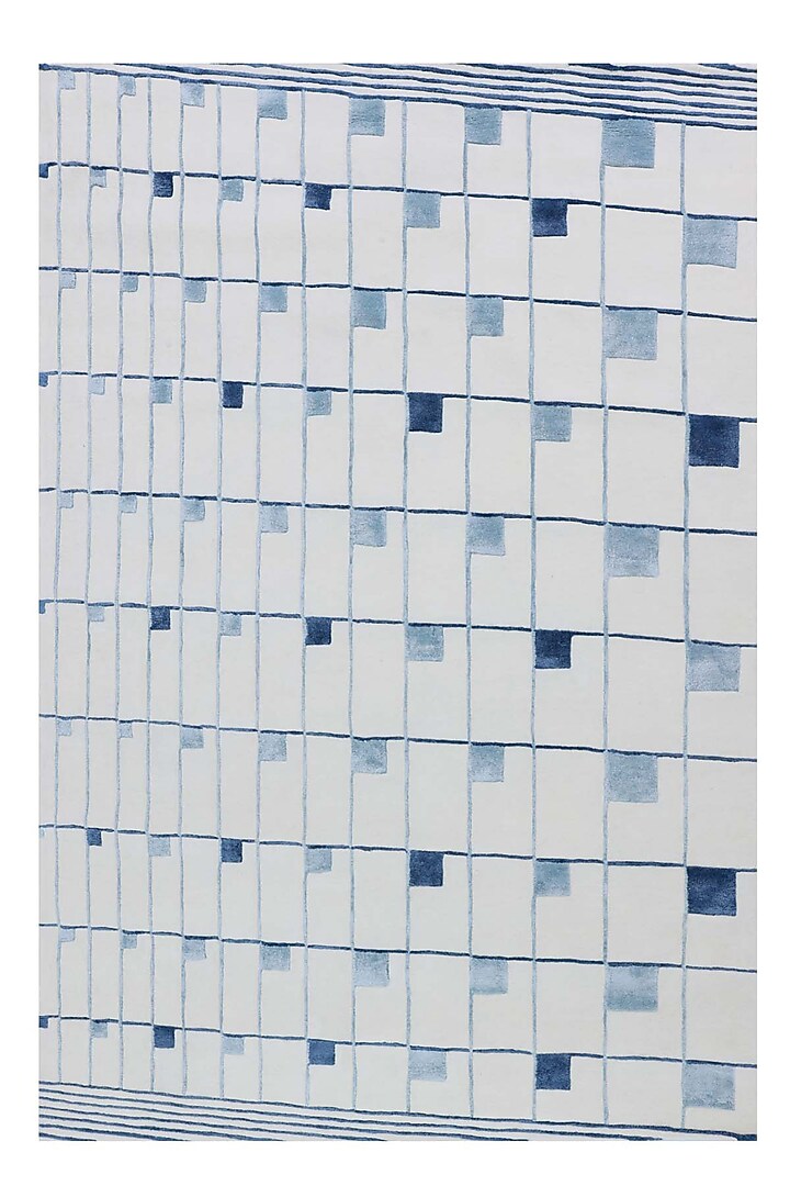Grey & Blue Wool Rug by Neytt Homes at Pernia's Pop Up Shop