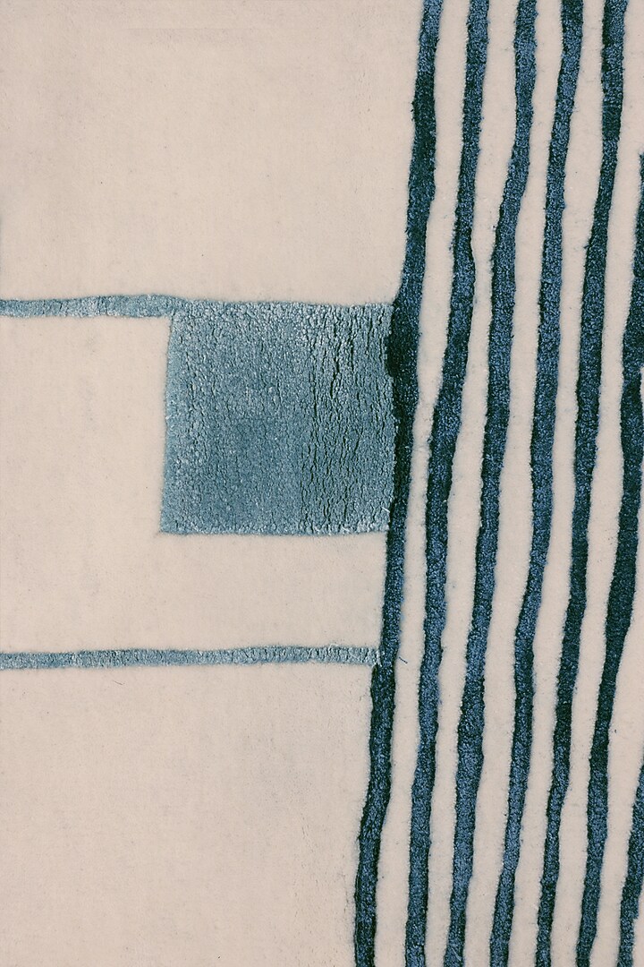 Grey & Blue Wool Rug by Neytt Homes at Pernia's Pop Up Shop