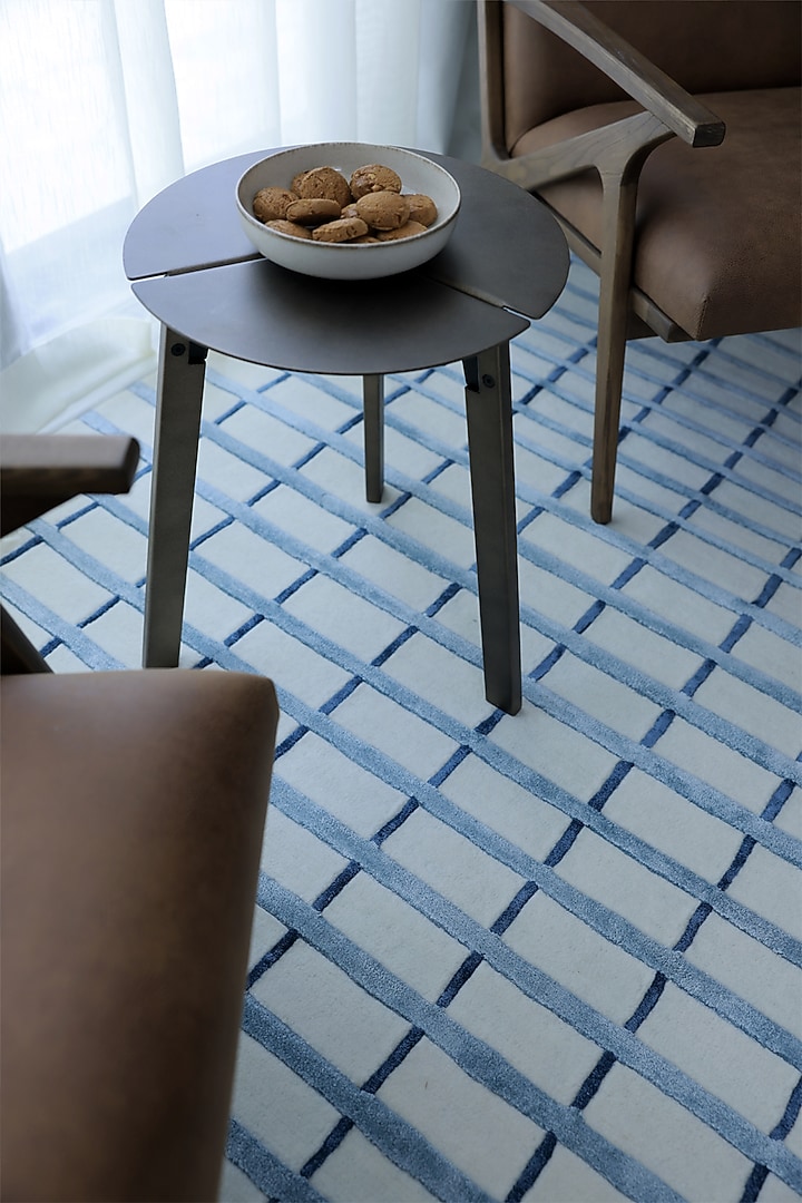 Grey & Blue Wool Rug by Neytt Homes at Pernia's Pop Up Shop