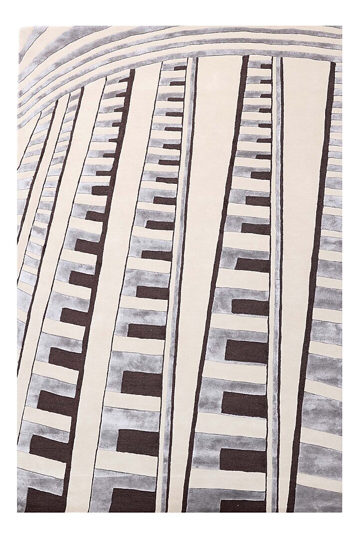 Ivory & Brown Wool Rug by Neytt Homes at Pernia's Pop Up Shop