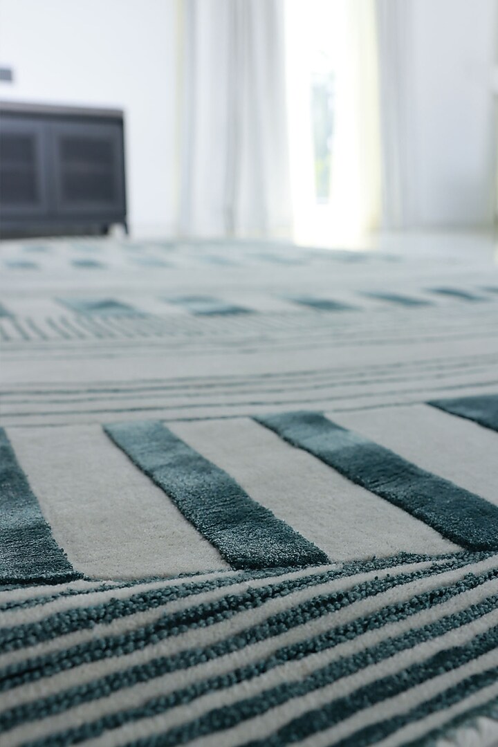 Grey & Blue Wool Rug by Neytt Homes at Pernia's Pop Up Shop