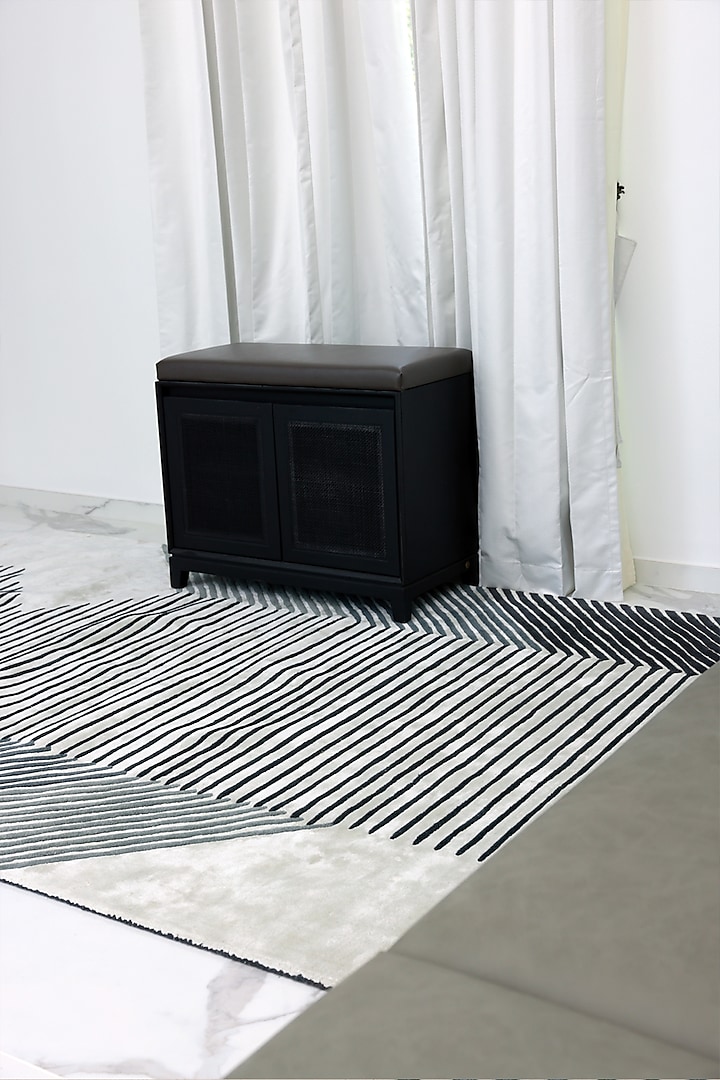 Grey & Navy Wool Rug by Neytt Homes at Pernia's Pop Up Shop