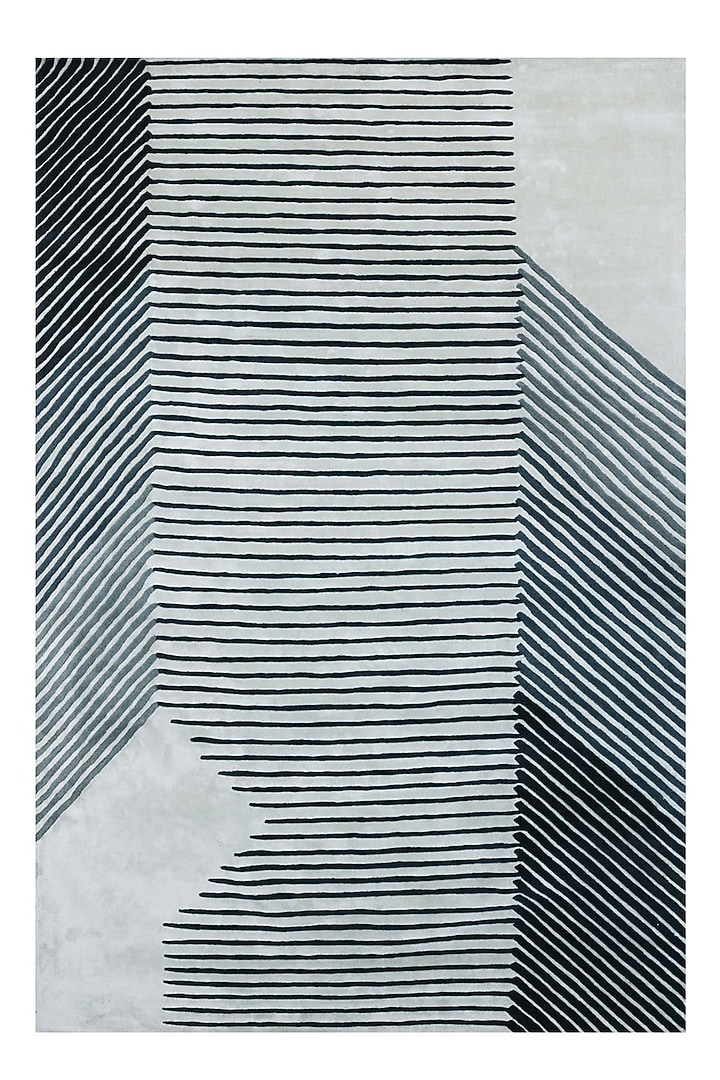 Grey & Navy Wool Rug by Neytt Homes at Pernia's Pop Up Shop