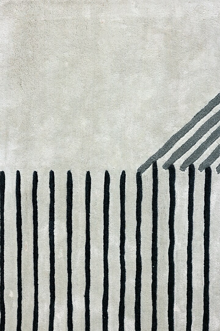Grey & Navy Wool Rug by Neytt Homes at Pernia's Pop Up Shop