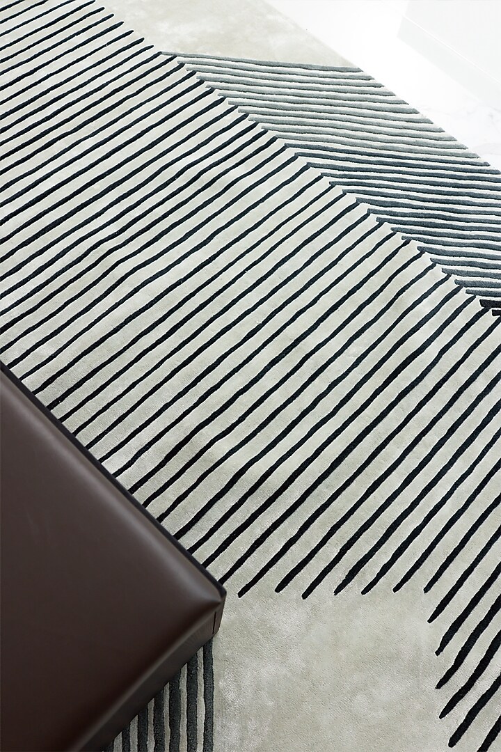 Grey & Navy Wool Rug by Neytt Homes at Pernia's Pop Up Shop