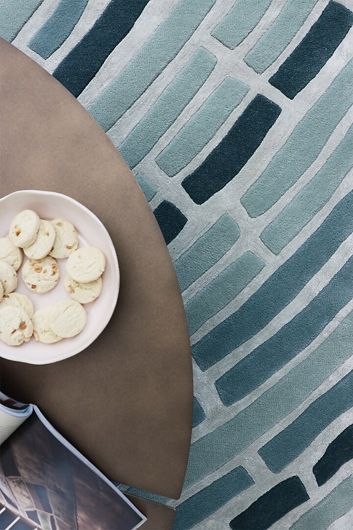Grey & Blue Wool Rug by Neytt Homes at Pernia's Pop Up Shop