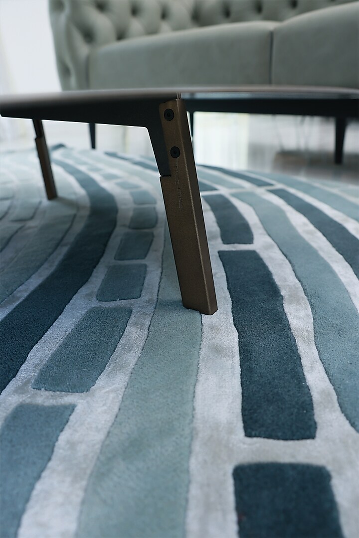 Grey & Blue Wool Rug by Neytt Homes at Pernia's Pop Up Shop