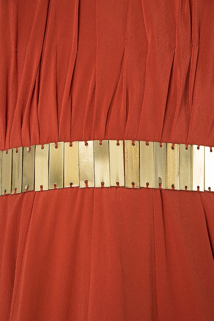 Rust metal chip embroidered gown available only at Pernia's Pop Up Shop.