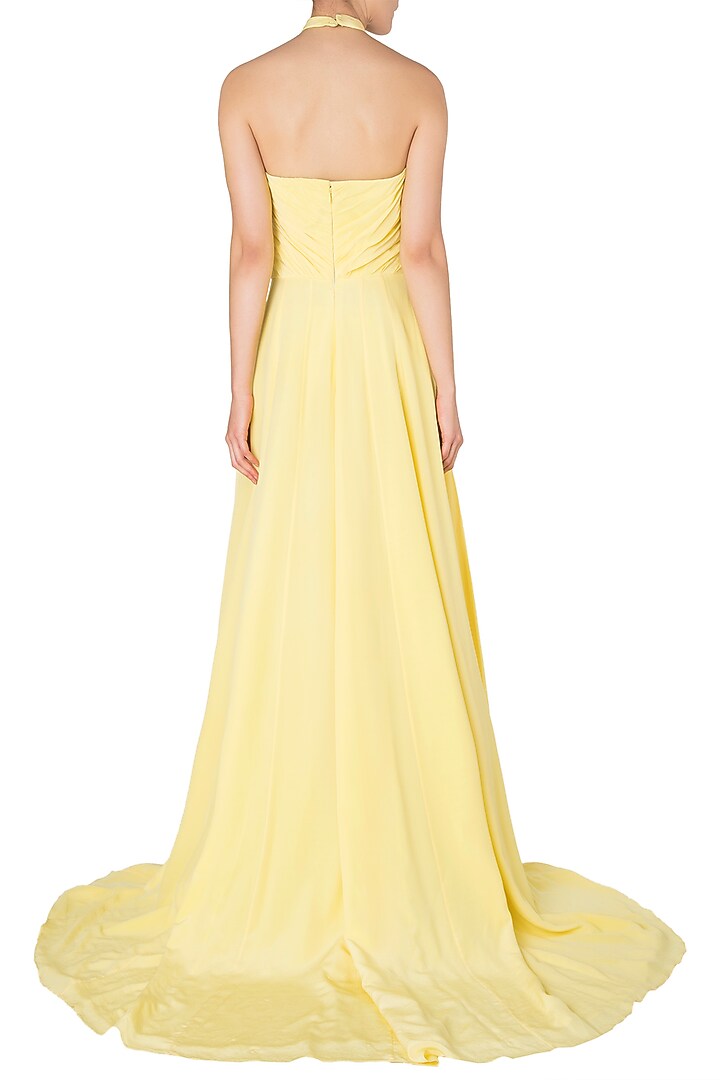 Yellow criss-cross cutout gown available only at Pernia's Pop Up Shop.