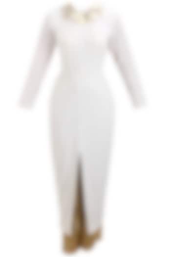 White metal embellished cutout kurta and palazzo pants set available only at Pernia's Pop Up Shop.