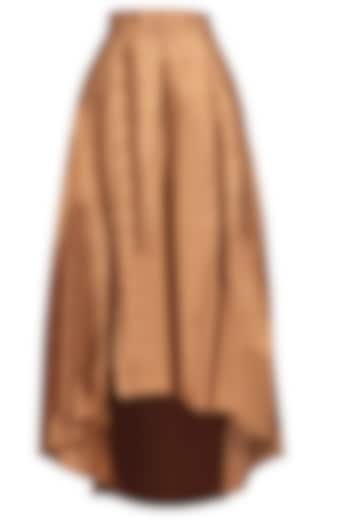 Brown Asymmetrical Bell Skirt by Nikhil Thampi