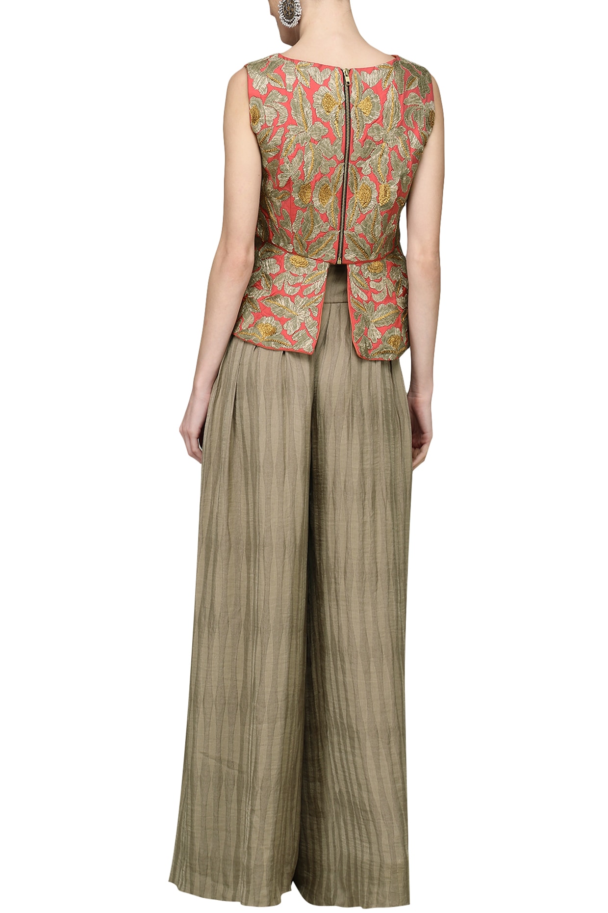 palazzo pants with peplum top