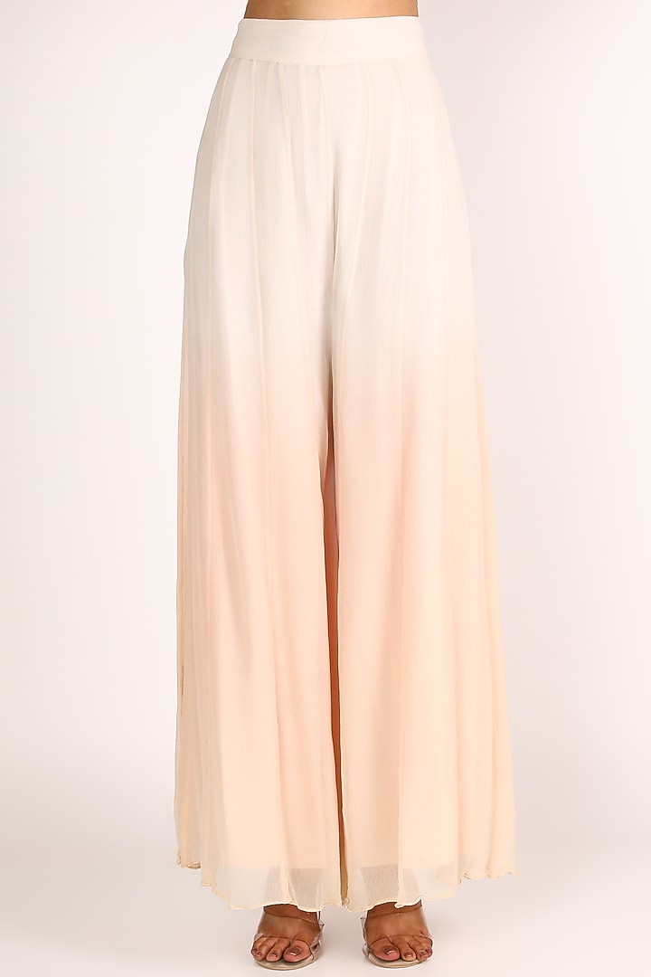 Peach Ombre Embroidered Party Wear Sharara Set by Nandita Thirani at Pernia's Pop Up Shop