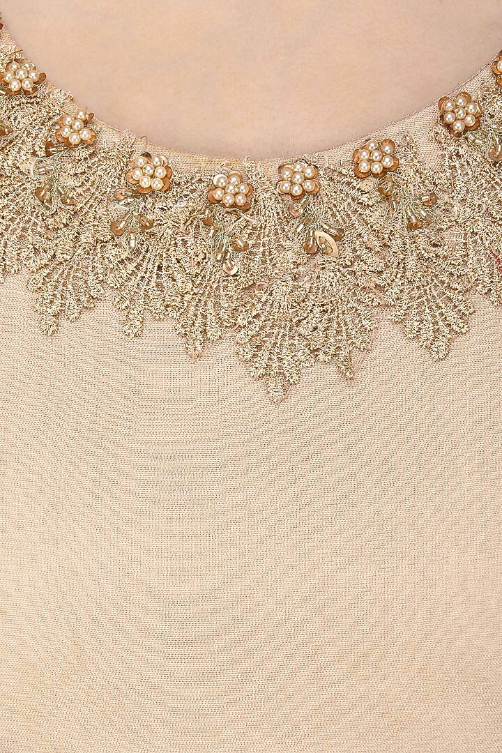 Dusky rose multilayered embroidered anarkali available only at Pernia's Pop Up Shop.