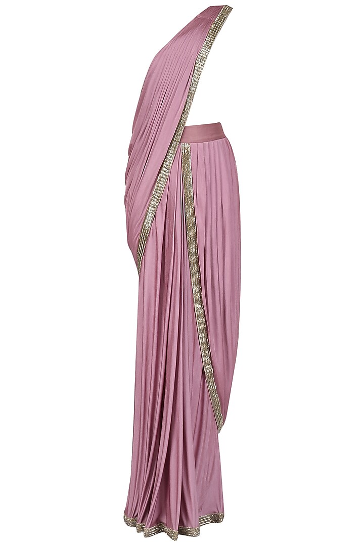 Lilac embroidered drape saree available only at Pernia's Pop Up Shop. 2023