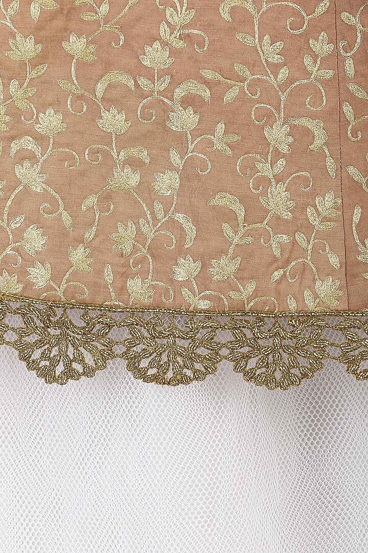 Onion Pink Embroidered Crop Top and Lehenga Set available only at Pernia's Pop Up Shop.