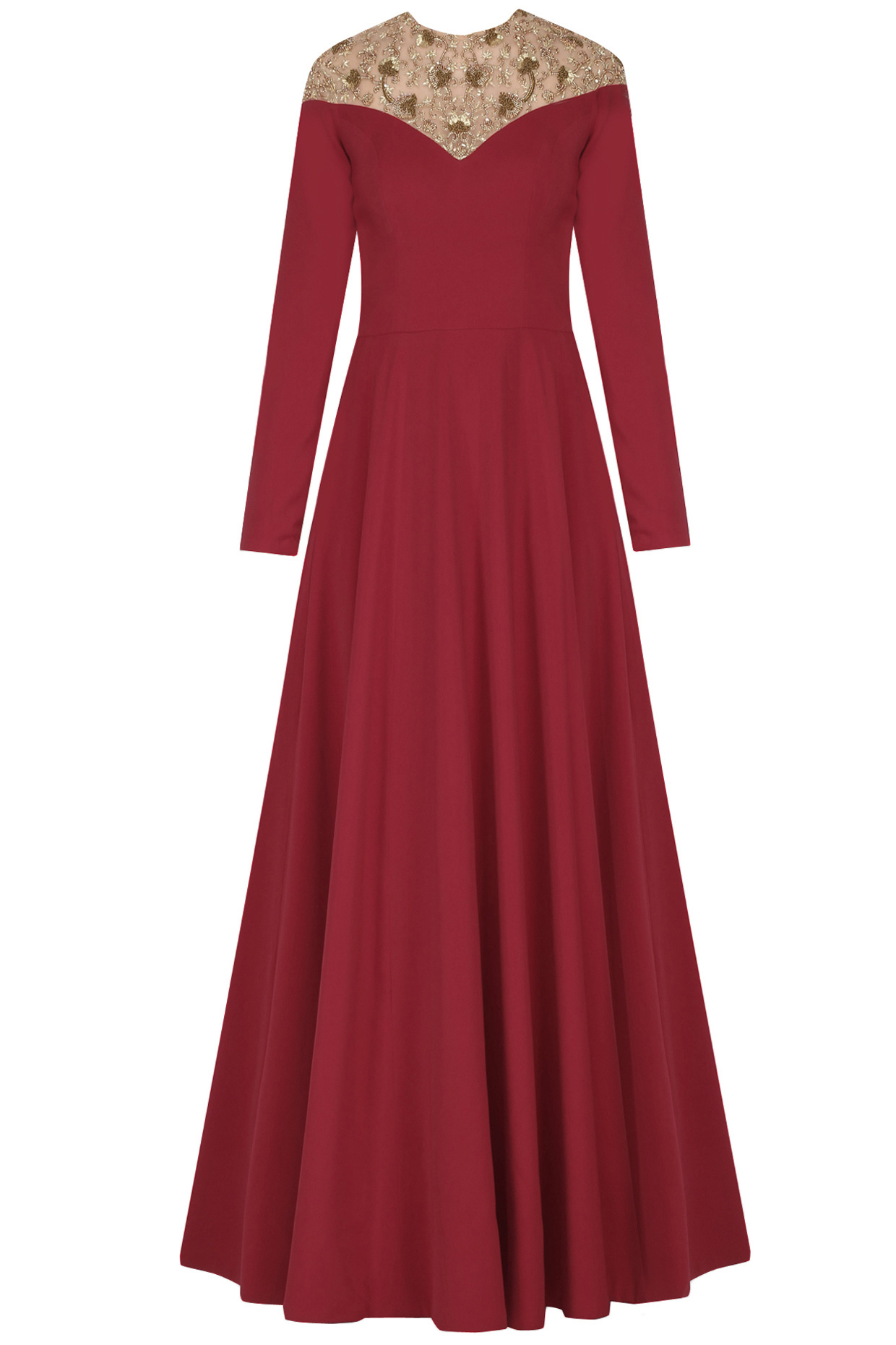 Rust and nude Embroidered Anarkali available only at Pernia's Pop Up Shop.