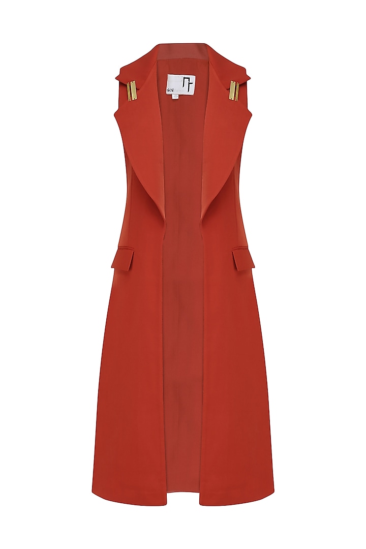 Rust metal chips detail long jacket available only at Pernia's Pop Up Shop