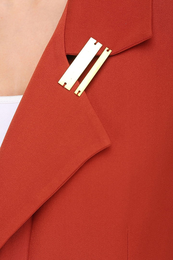 Rust metal chips detail long jacket available only at Pernia's Pop Up Shop
