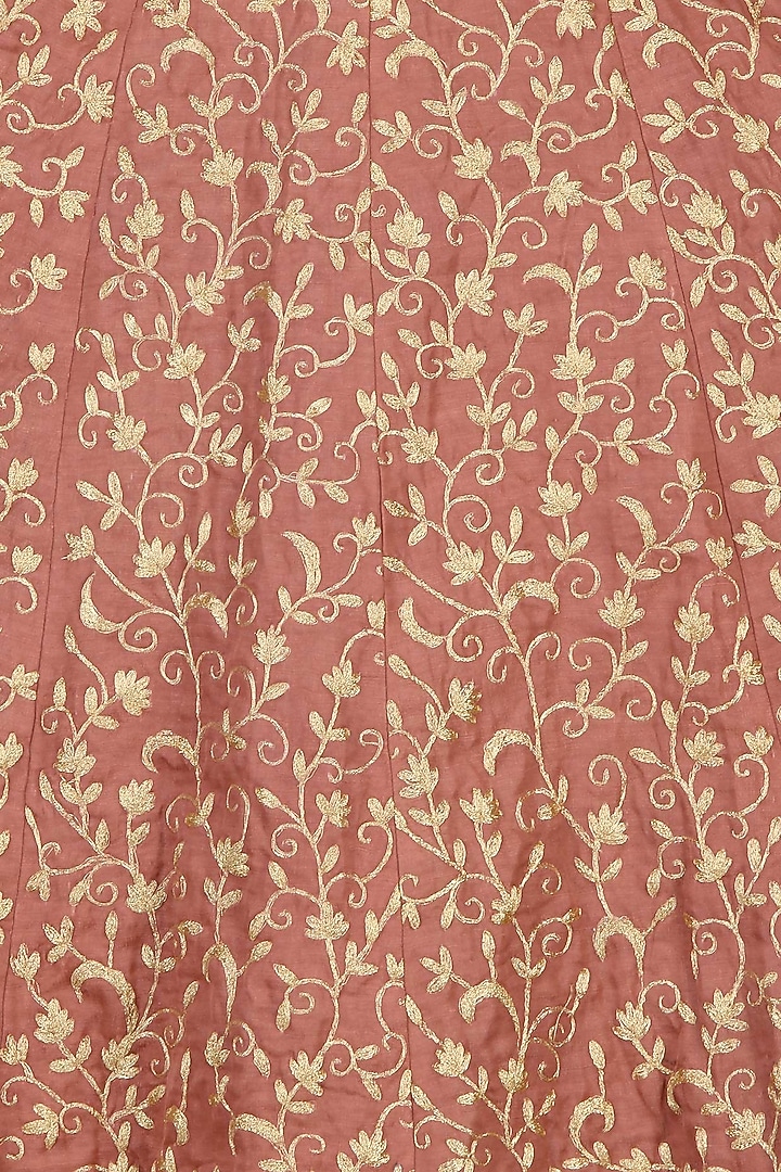 Onion Pink Fully Embroidered V neck Anarkali set available only at Pernia's Pop Up Shop.