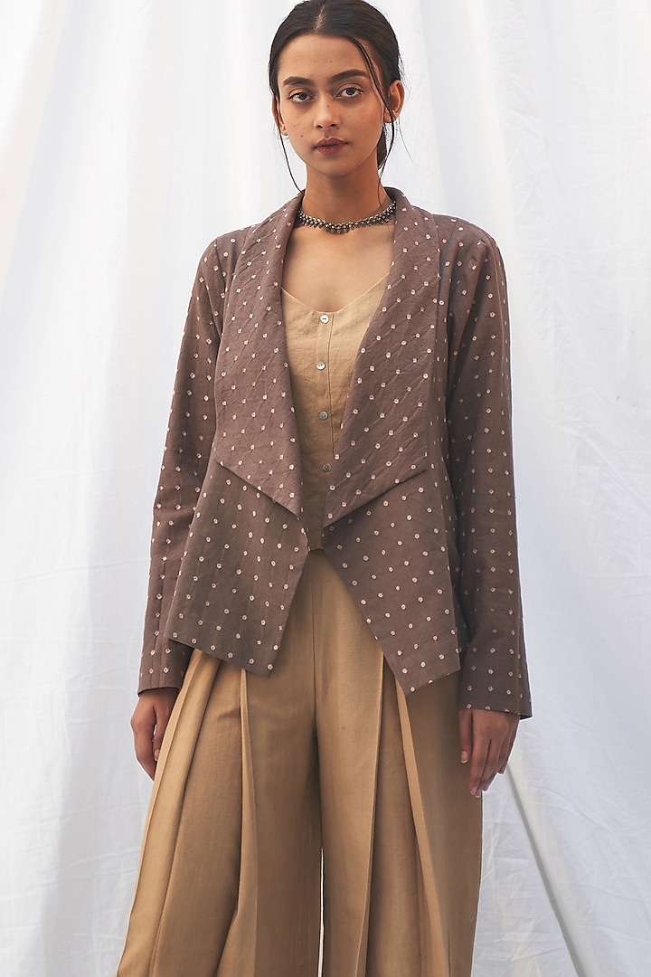 Black Pepper & Cinnamon Jacket Set by The Label Nuska at Pernia's Pop Up Shop