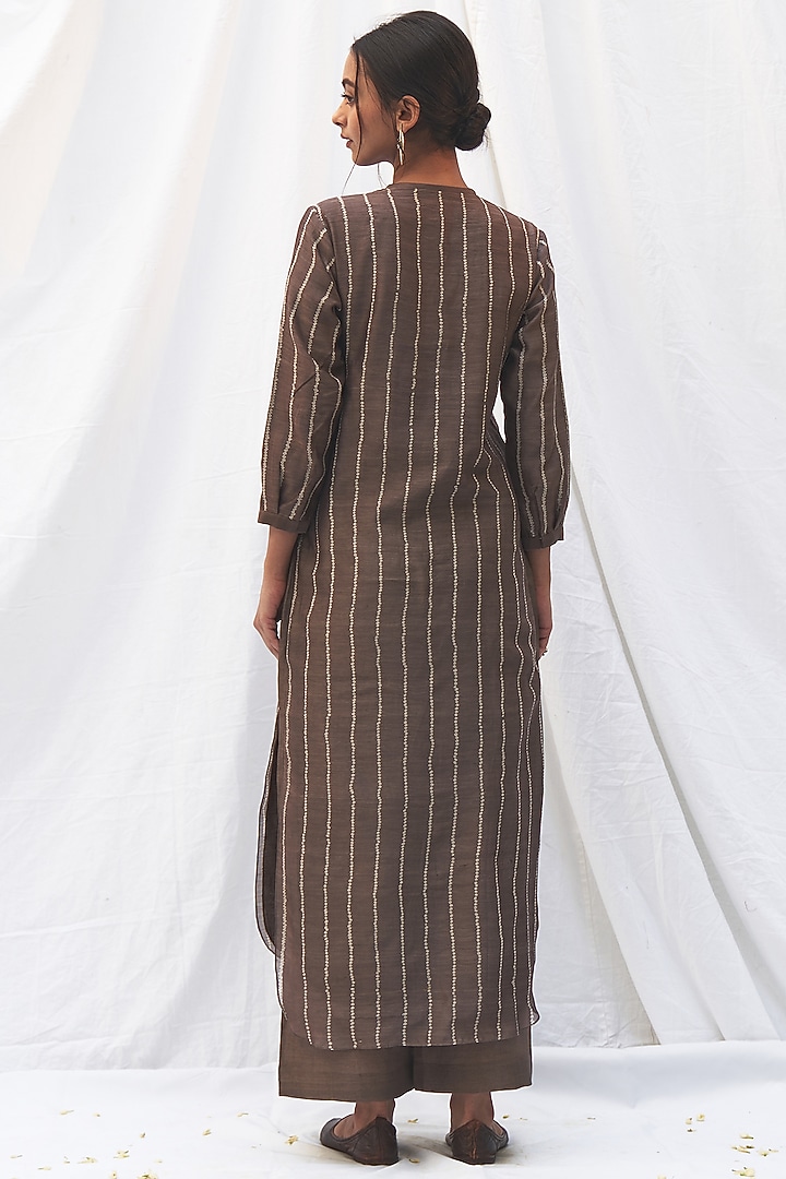 Black Pepper Tunic Set With Front Opening by The Label Nuska at Pernia's Pop Up Shop