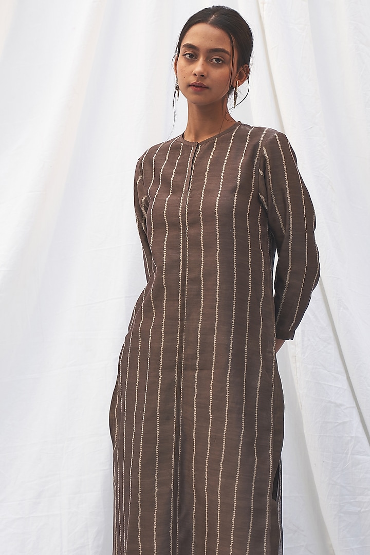 Black Pepper Tunic Set With Front Opening by The Label Nuska at Pernia's Pop Up Shop