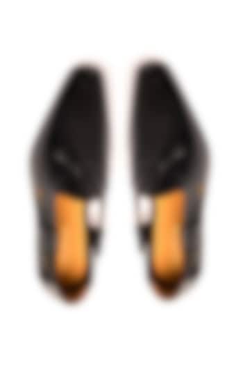 Black Leather Peshawari Sandals by Nauvab